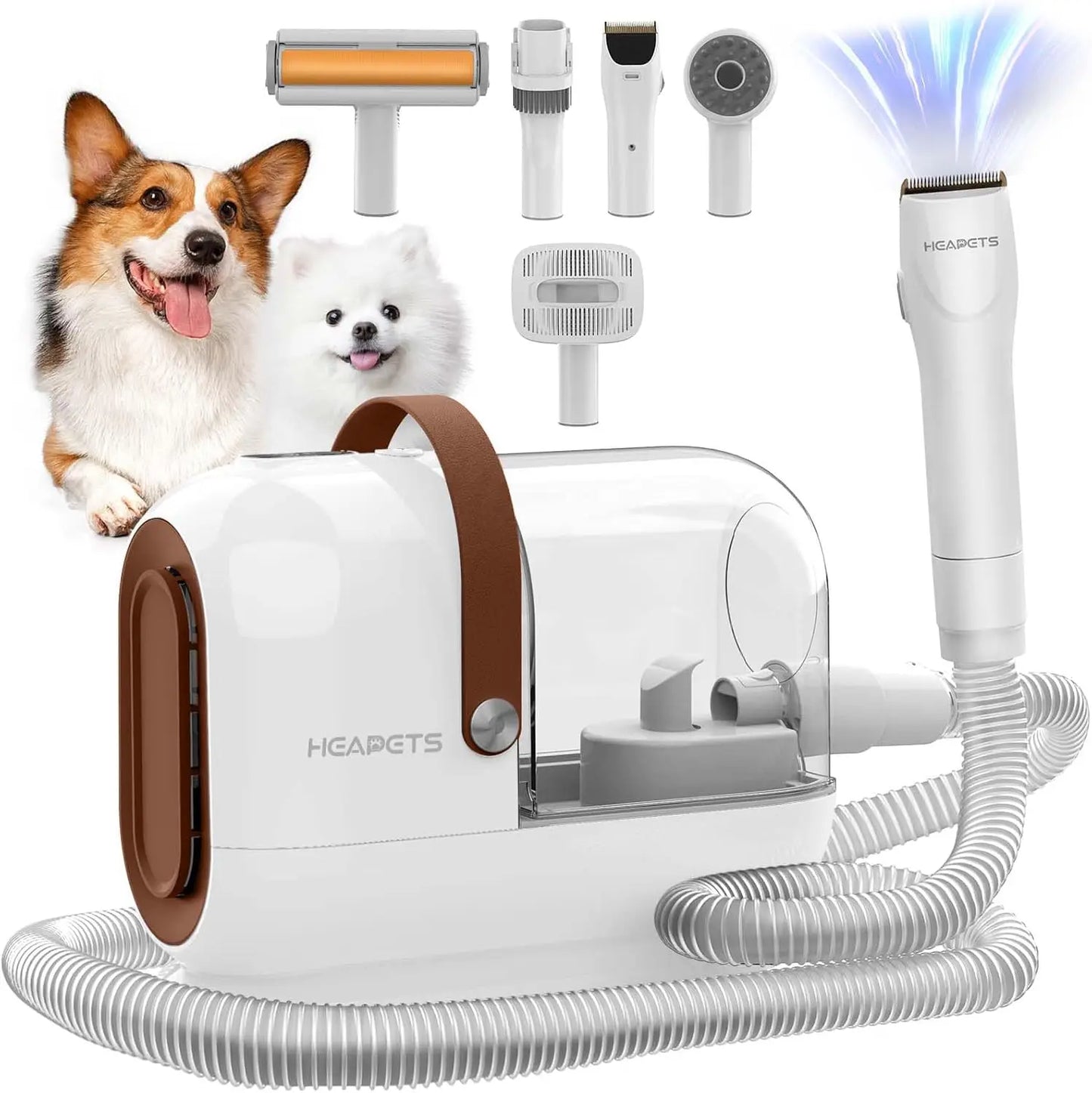 Dog Grooming Vacuum - 3L, 7 Tools, Quiet Clipper & Brush