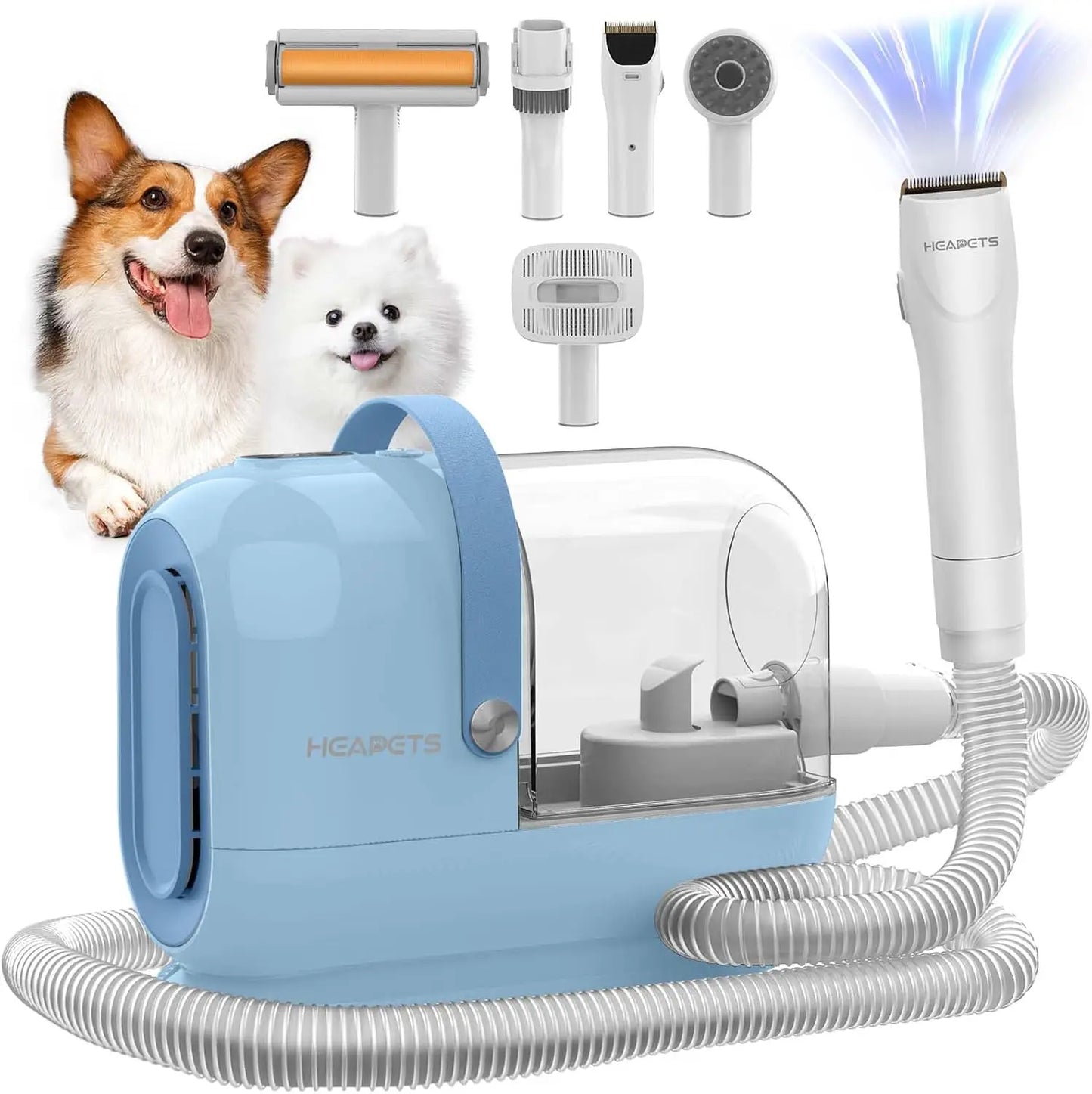 Dog Grooming Vacuum - 3L, 7 Tools, Quiet Clipper & Brush